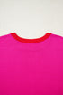 Modern Contrast Trim Short Sleeve Knit Top