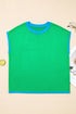 Modern Contrast Trim Short Sleeve Knit Top