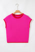 Modern Contrast Trim Short Sleeve Knit Top
