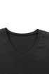 Modern Cotton Blend Puff Sleeve V Neck Shirt