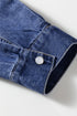 Modern Denim Long Sleeve Flared Shirt Collar Mini Dress
