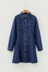Modern Denim Long Sleeve Flared Shirt Collar Mini Dress