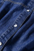 Modern Denim Long Sleeve Flared Shirt Collar Mini Dress