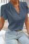 Modern Exclusive Silky Notched Neckline Petal Sleeve Blouse