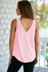 Modern Eyelet Knit Patterned Loose V Neck Tank Top