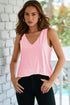 Modern Eyelet Knit Patterned Loose V Neck Tank Top