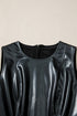 Modern Faux Leather Ruffle Hem Sleeveless Mini Dress