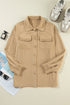 Modern Frilled Pocket Button Up Corduroy Shirt Jacket