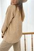 Modern Frilled Pocket Button Up Corduroy Shirt Jacket