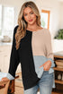 Modern Geometric Block Drop Shoulder Sweater