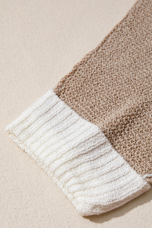Modern Geometric Block Drop Shoulder Sweater