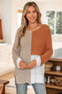 Modern Geometric Block Drop Shoulder Sweater
