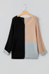 Modern Geometric Block Drop Shoulder Sweater
