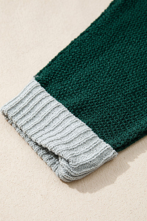 Modern Geometric Block Drop Shoulder Sweater