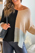 Modern Geometric Block Drop Shoulder Sweater