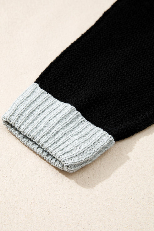 Modern Geometric Block Drop Shoulder Sweater