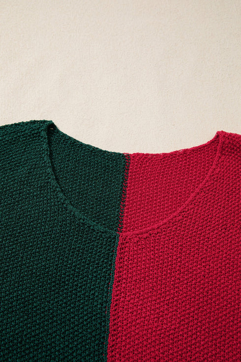 Modern Geometric Block Drop Shoulder Sweater