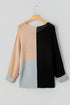 Modern Geometric Block Drop Shoulder Sweater