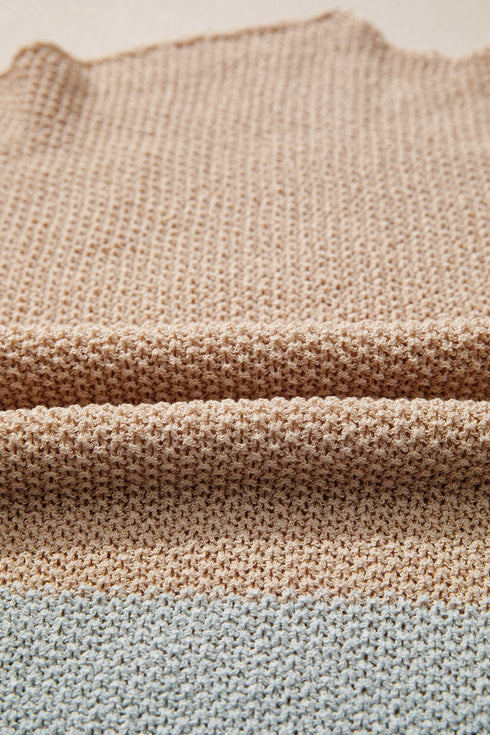 Modern Geometric Block Drop Shoulder Sweater