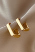 Modern Geometric Plated Alloy Square Hook Earrings
