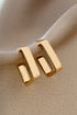Modern Geometric Plated Alloy Square Hook Earrings