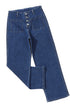 Modern High Waist Button Front Wide Leg Cropped Jeans