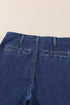 Modern High Waist Button Front Wide Leg Cropped Jeans
