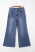 Modern High Waist Solid Button Fly Flare Jeans