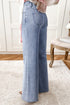 Modern High Waist Solid Button Fly Flare Jeans