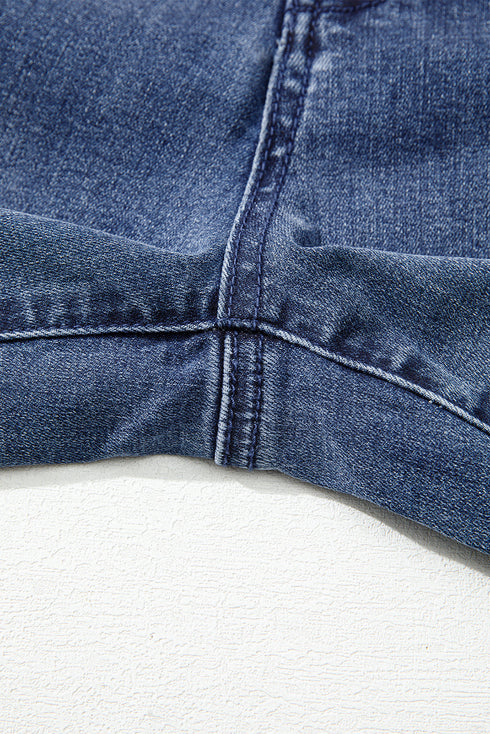 Modern High Waist Solid Button Fly Flare Jeans