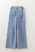Modern High Waist Solid Button Fly Flare Jeans