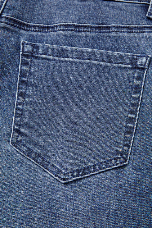 Modern High Waist Solid Button Fly Flare Jeans