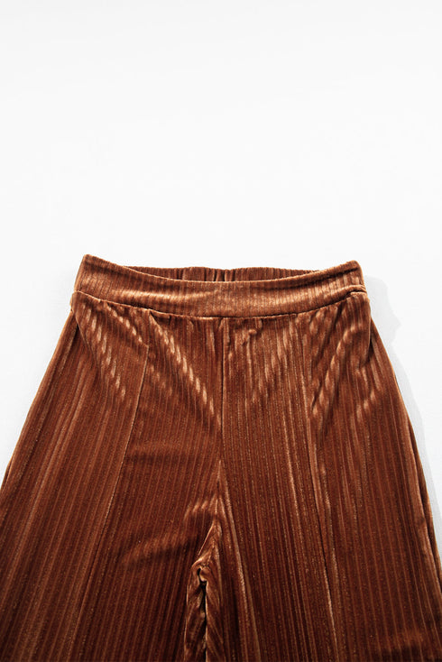 Modern High Waisted Flare Silhouette Corduroy Pants