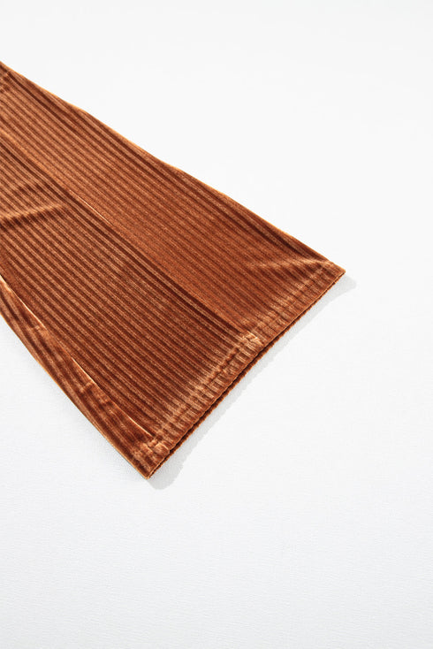 Modern High Waisted Flare Silhouette Corduroy Pants