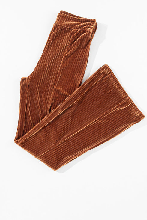 Modern High Waisted Flare Silhouette Corduroy Pants