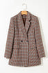 Modern Houndstooth Print Lapel Collar Blazer