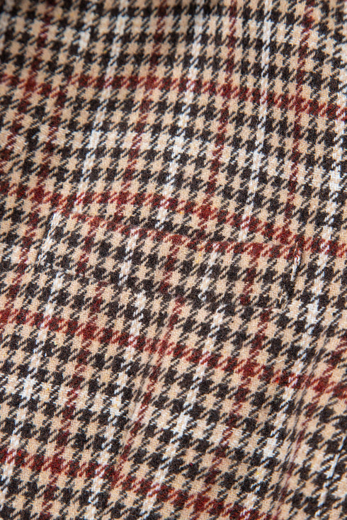 Modern Houndstooth Print Lapel Collar Blazer