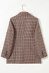 Modern Houndstooth Print Lapel Collar Blazer