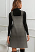 Modern Houndstooth Print V Neck Sleeveless Mini Dress