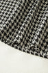 Modern Houndstooth Print V Neck Sleeveless Mini Dress