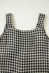 Modern Houndstooth Print V Neck Sleeveless Mini Dress