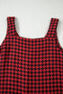 Modern Houndstooth Print V Neck Sleeveless Mini Dress