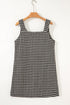Modern Houndstooth Print V Neck Sleeveless Mini Dress