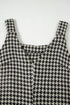 Modern Houndstooth Print V Neck Sleeveless Mini Dress