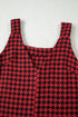 Modern Houndstooth Print V Neck Sleeveless Mini Dress