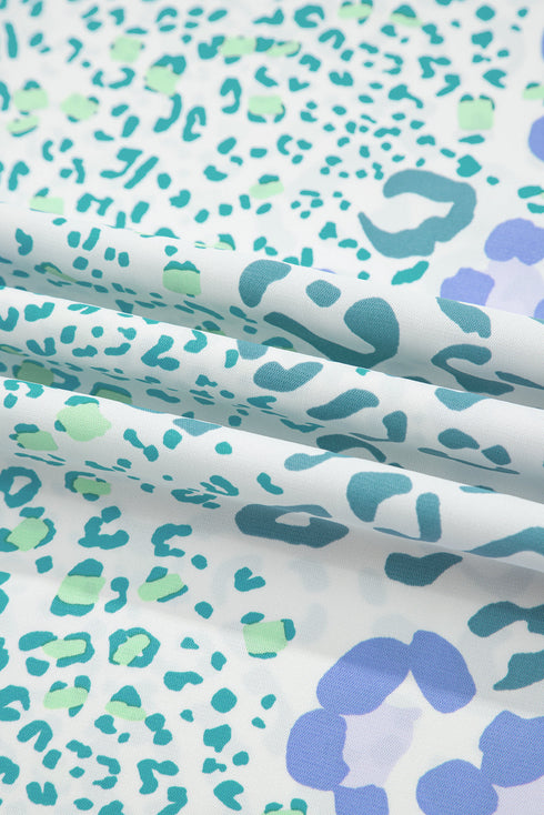 Modern Leopard Print Layered Ruffle Sleeve Blouse Top