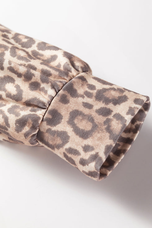 Modern Leopard Print V Neck Pullover Two Piece Dresses