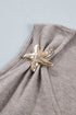 Modern Metal Star Detail V Neck Knit Sweater Vests