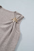Modern Metal Star Detail V Neck Knit Sweater Vests