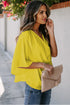 Modern Minimalist Draped Wrap V Neck Blouse
